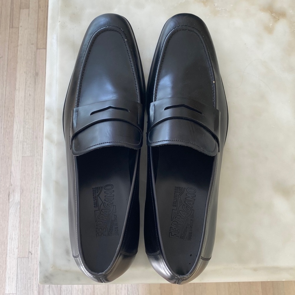 Mens size 12 black Ferragamo penny loafers . From Neiman Marcus. Never worn!